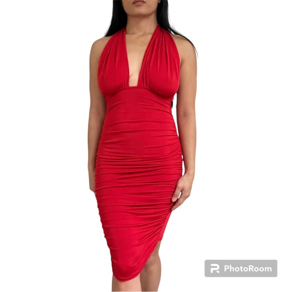 NWOT Dreamgirl Red Dress, Halter Backless, Size Small - Picture 2 of 7